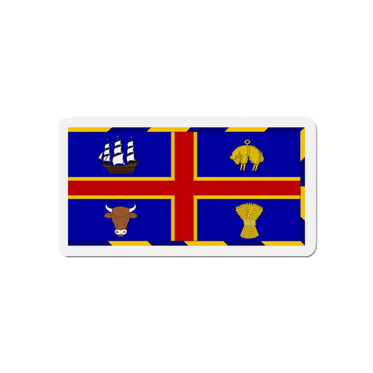 Armorial Flag of the City of Adelaide Australia - Die-Cut Magnet-3" x 3"-The Sticker Space