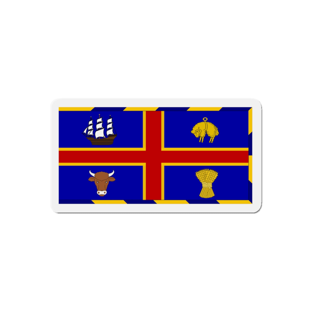 Armorial Flag of the City of Adelaide Australia - Die-Cut Magnet-4" x 4"-The Sticker Space