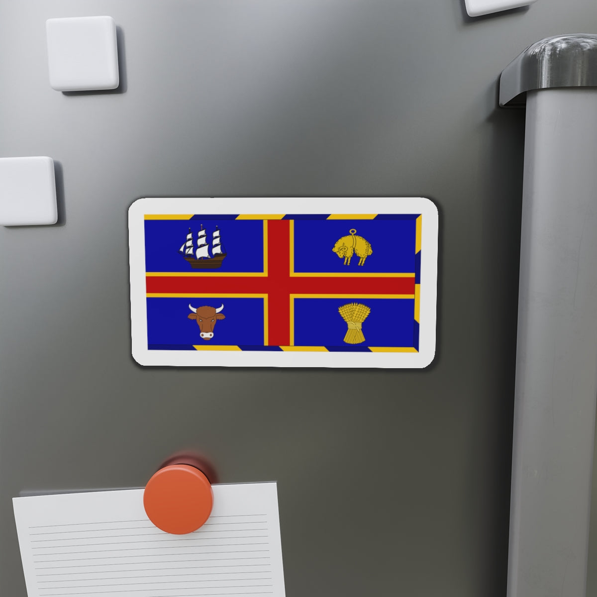 Armorial Flag of the City of Adelaide Australia - Die-Cut Magnet-The Sticker Space