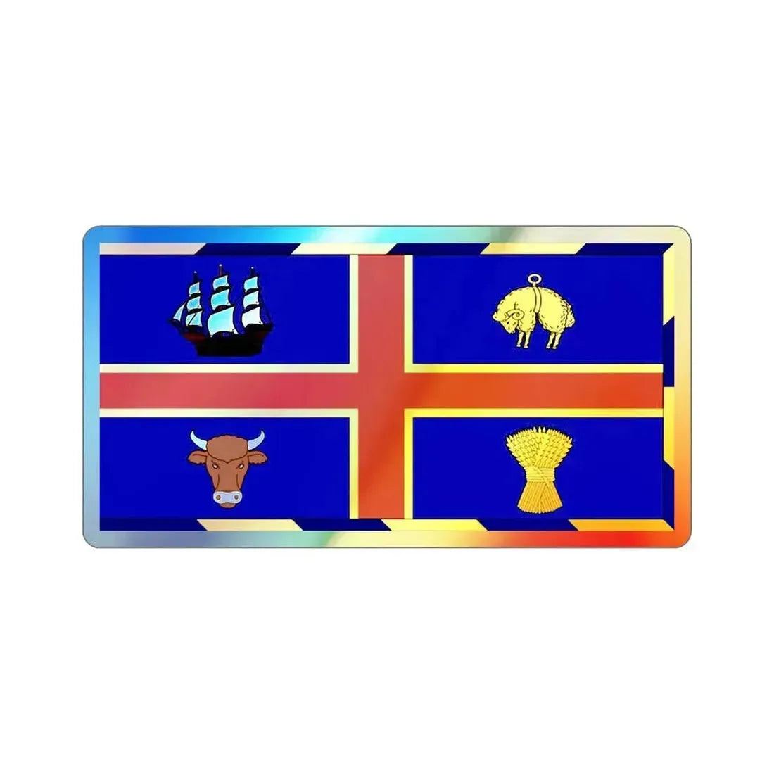 Armorial Flag of the City of Adelaide Australia Holographic STICKER Die-Cut Vinyl Decal 2 Inch - The Sticker Space