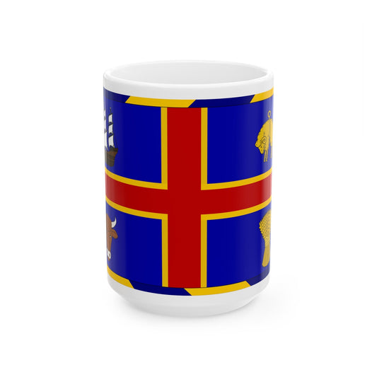 Armorial Flag of the City of Adelaide Australia - White Coffee Mug-15oz-The Sticker Space