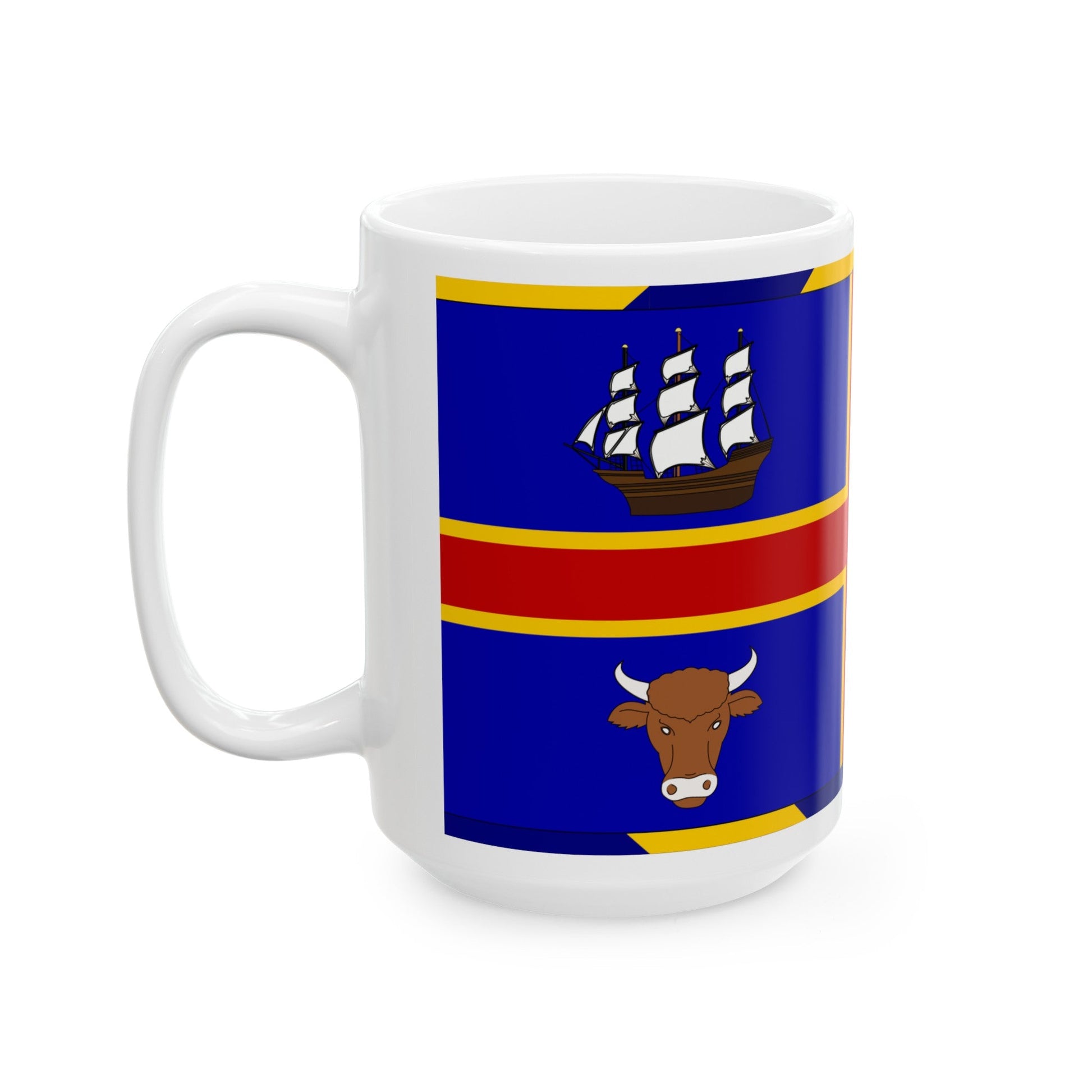 Armorial Flag of the City of Adelaide Australia - White Coffee Mug-The Sticker Space