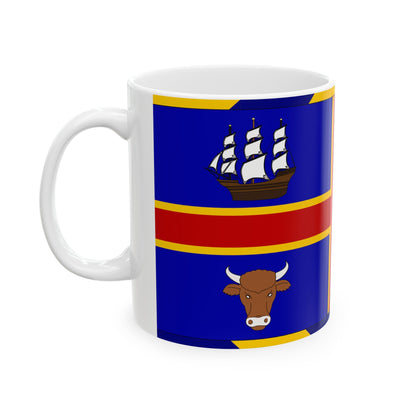 Armorial Flag of the City of Adelaide Australia - White Coffee Mug-The Sticker Space