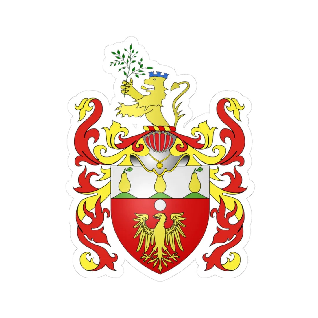 Arms Aguilar (United Kingdom) (Coat of Arms) STICKER Vinyl Kiss-Cut Decal 3 Inch White - The Sticker Space