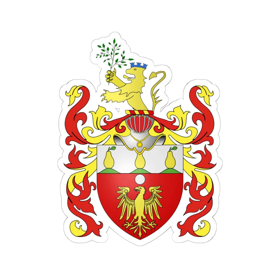 Arms Aguilar (United Kingdom) (Coat of Arms) STICKER Vinyl Kiss-Cut Decal 6 Inch White - The Sticker Space