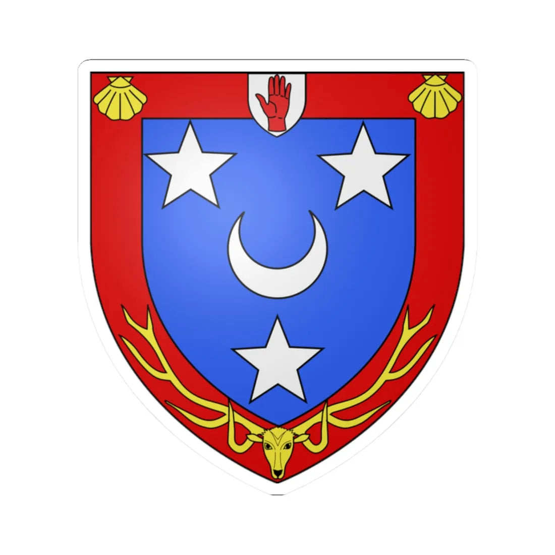 Arms Arbuthnot of Kittybrewster (Scotland) (Coat of Arms) STICKER Vinyl Kiss-Cut Decal 2 Inch White - The Sticker Space