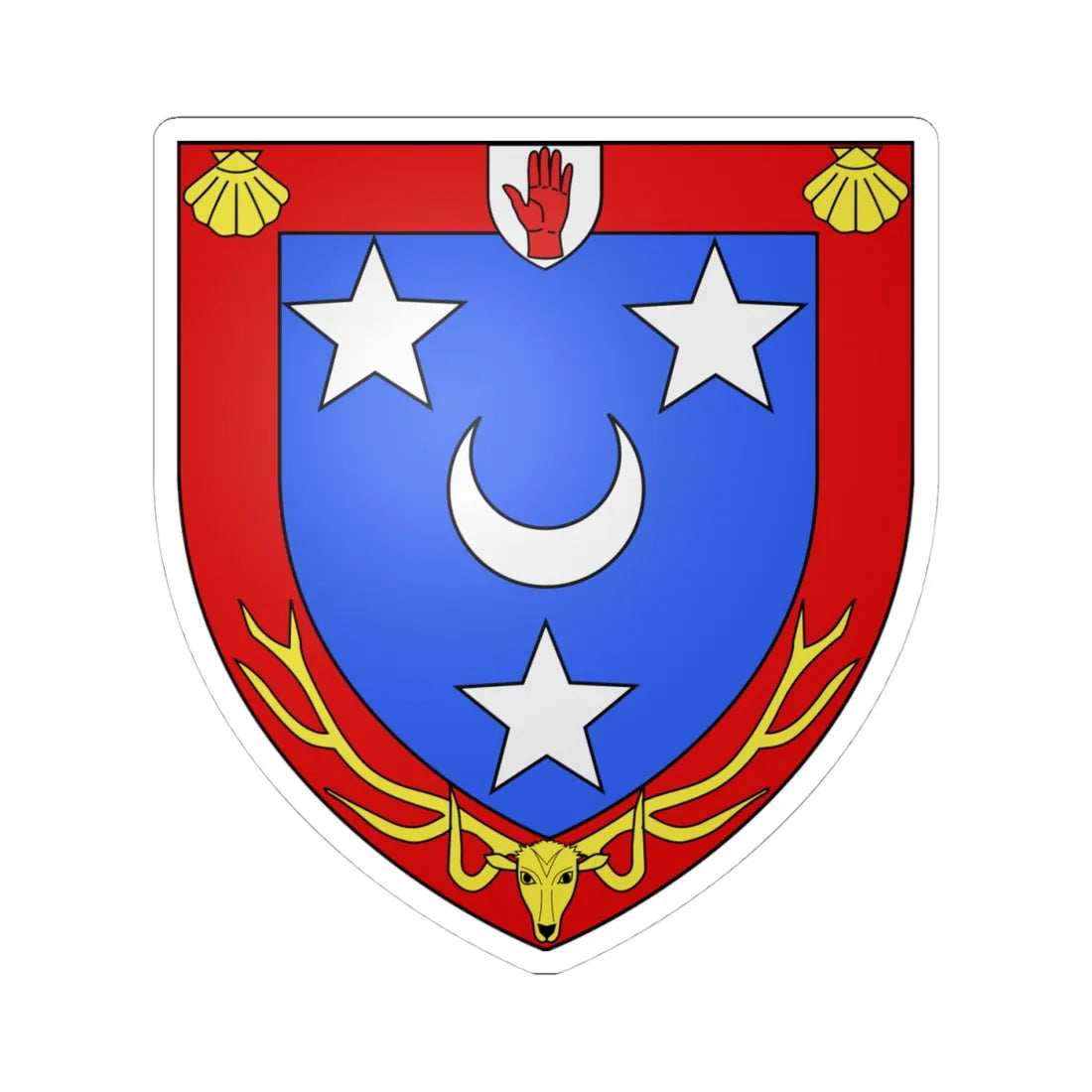 Arms Arbuthnot of Kittybrewster (Scotland) (Coat of Arms) STICKER Vinyl Kiss-Cut Decal 4 Inch White - The Sticker Space