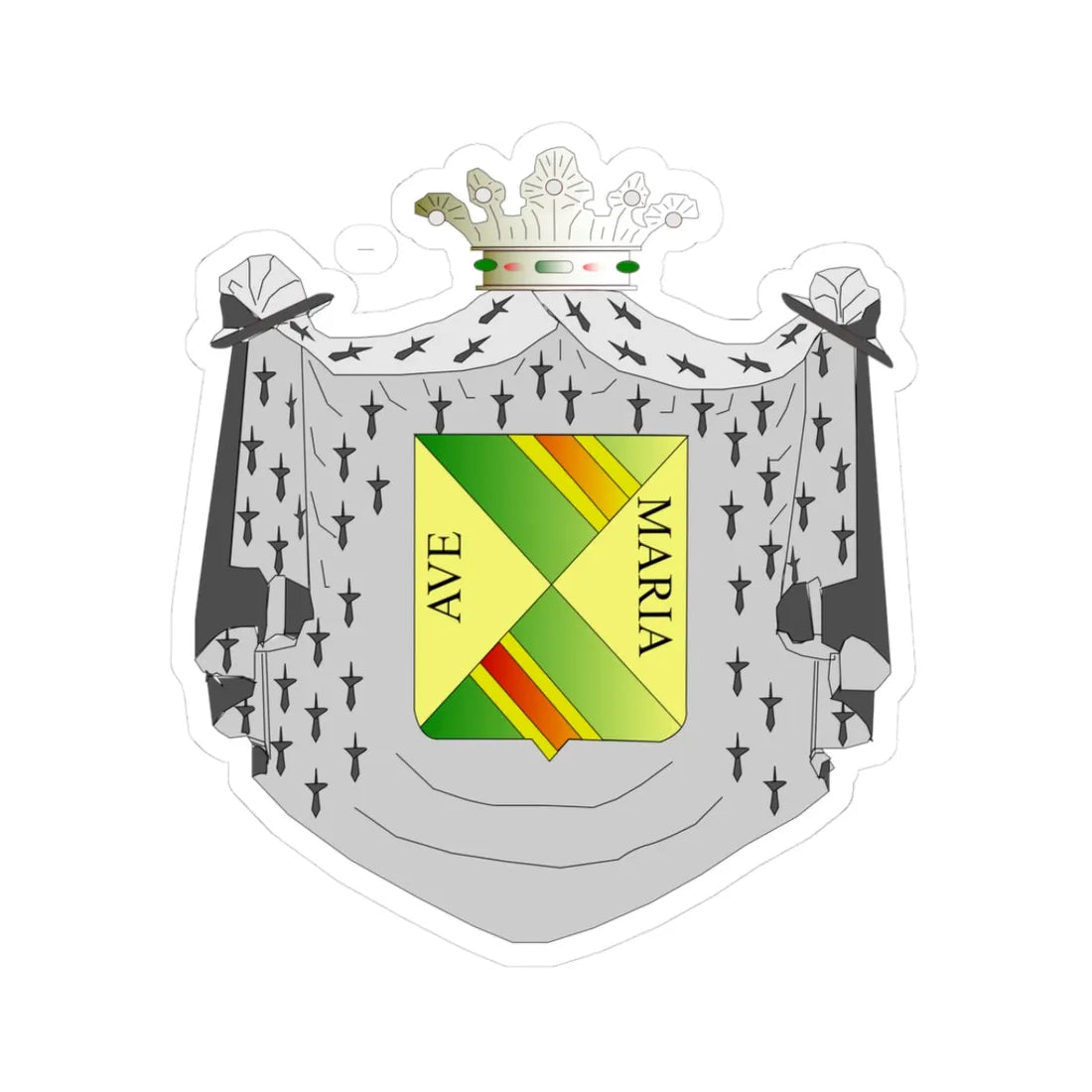 Arms Dukes Loulé (Portugal) (Coat of Arms) STICKER Vinyl Kiss-Cut Decal 3 Inch White - The Sticker Space