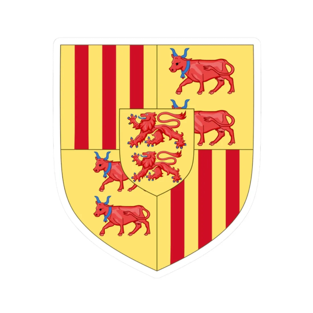 Arms Foix-Bearn-Bigorre (Spain) (Coat of Arms) STICKER Vinyl Kiss-Cut Decal 2 Inch White - The Sticker Space