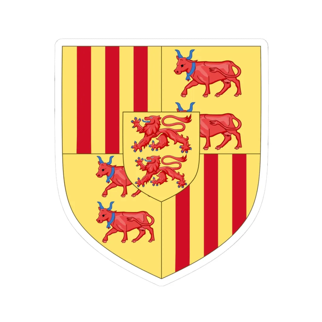 Arms Foix-Bearn-Bigorre (Spain) (Coat of Arms) STICKER Vinyl Kiss-Cut Decal 3 Inch White - The Sticker Space