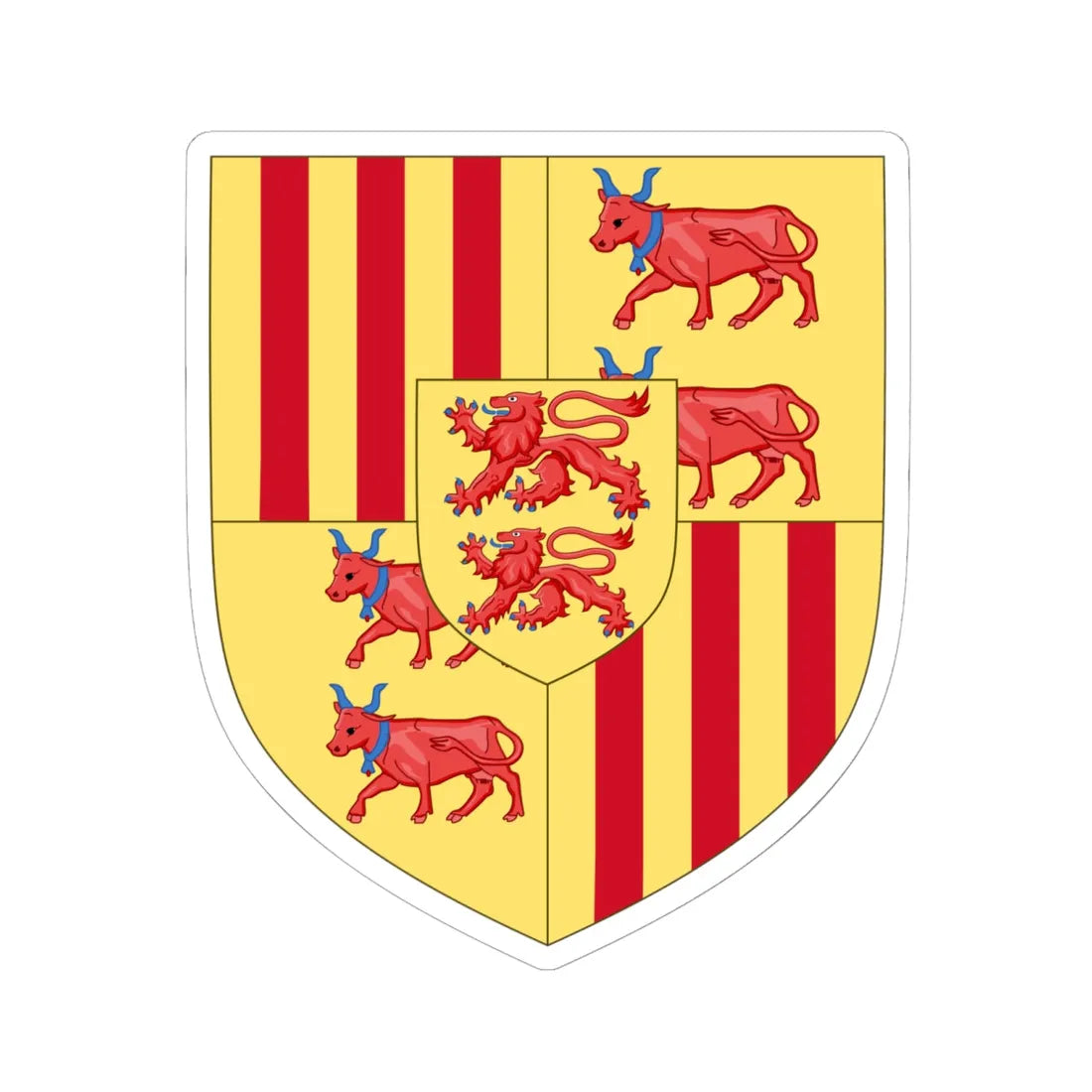 Arms Foix-Bearn-Bigorre (Spain) (Coat of Arms) STICKER Vinyl Kiss-Cut Decal 6 Inch White - The Sticker Space