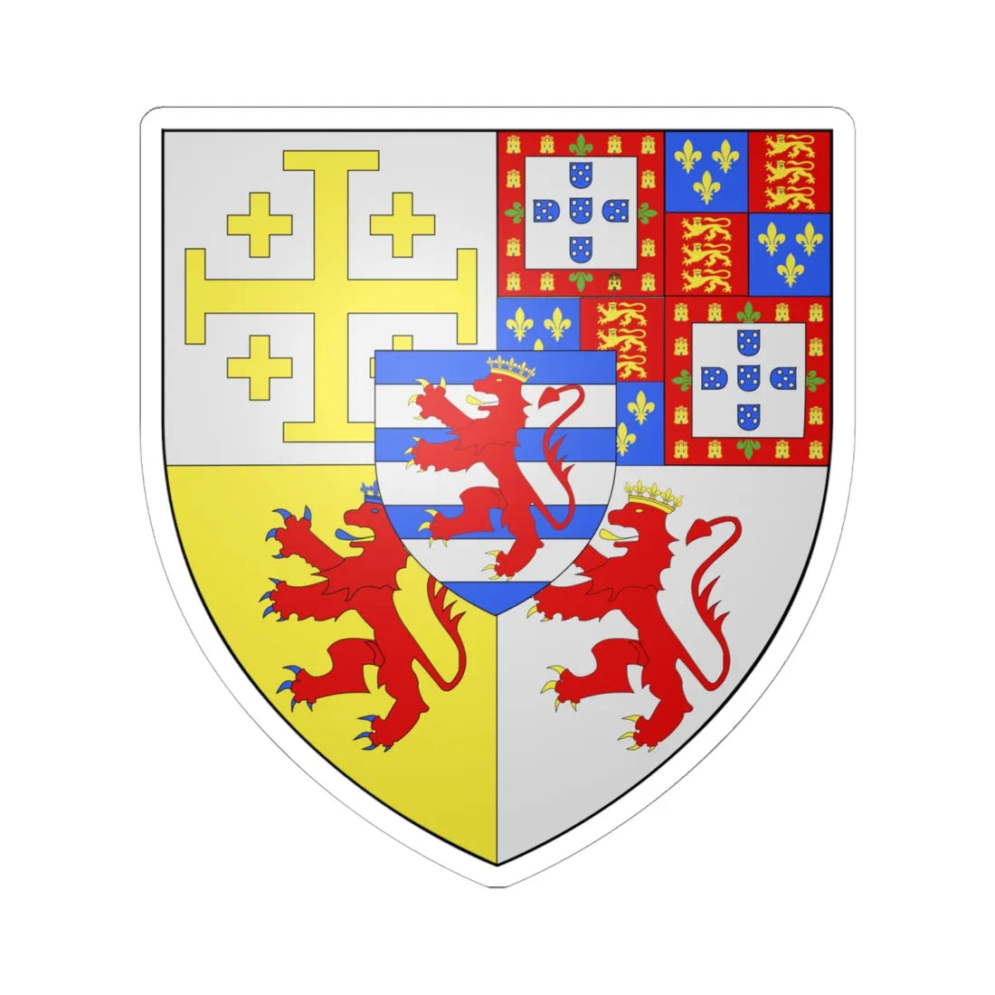 Arms joao coimbra (Portugal) (Coat of Arms) STICKER Vinyl Kiss-Cut Decal 6 Inch White - The Sticker Space