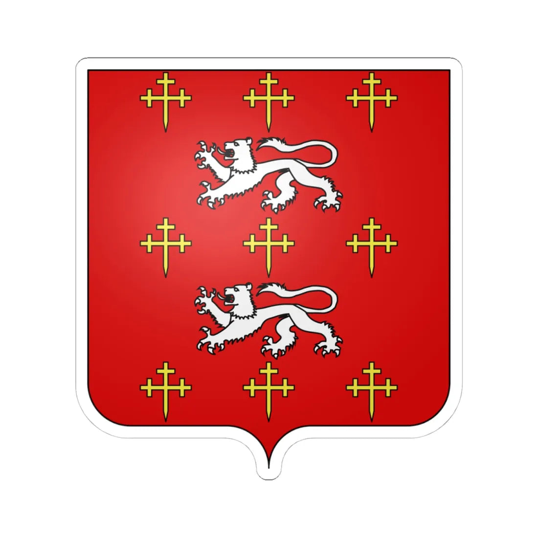 Arms of Acton (Italy) (Coat of Arms) STICKER Vinyl Kiss-Cut Decal 4 Inch White - The Sticker Space