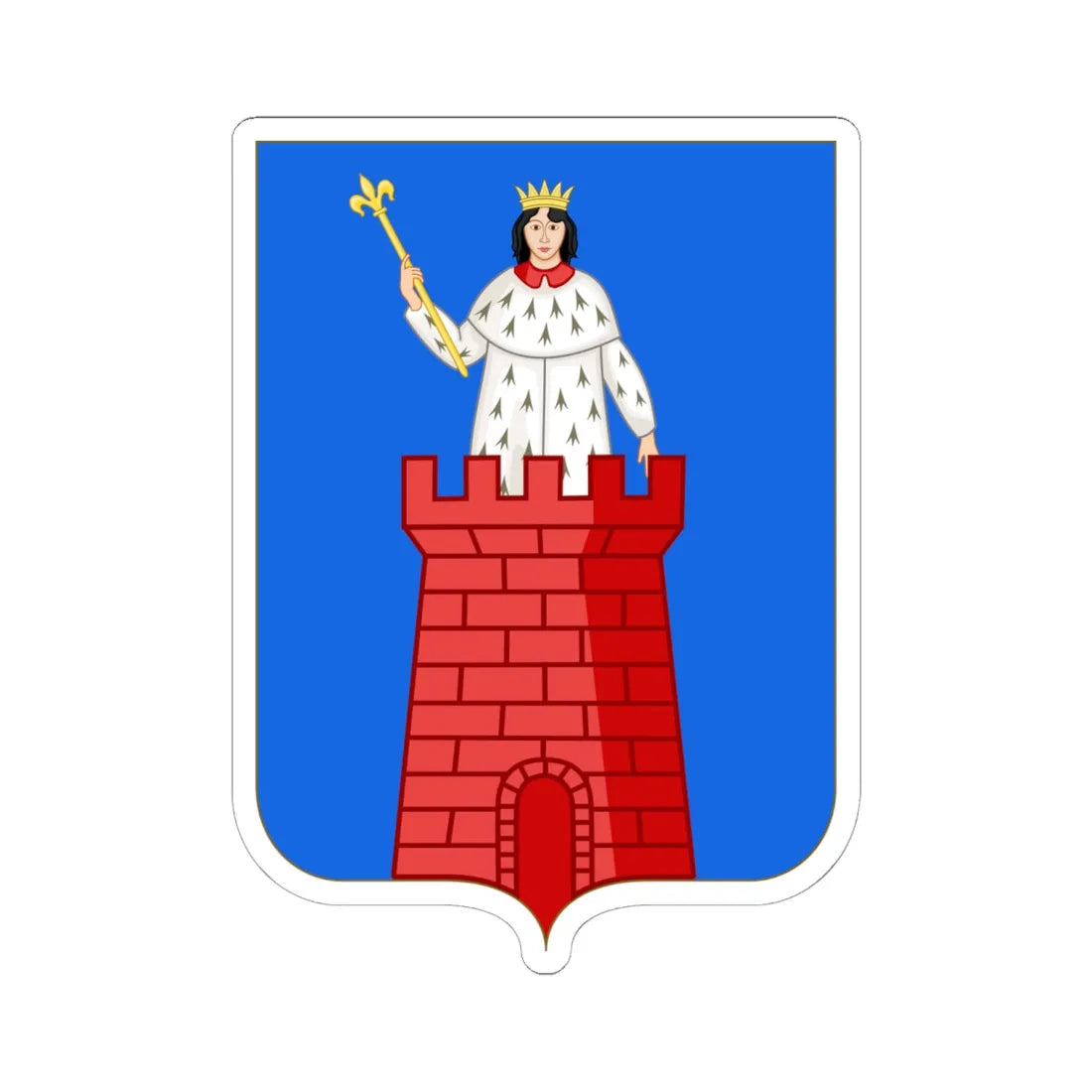 Arms of Alassio (Italy) (Coat of Arms) STICKER Vinyl Kiss-Cut Decal 6 Inch White - The Sticker Space