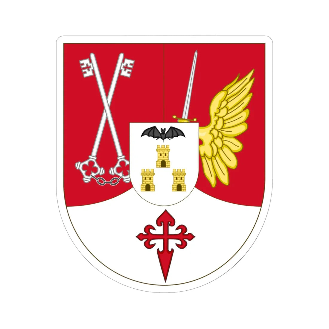 Arms of Albacete Province (Spain) (Coat of Arms) STICKER Vinyl Kiss-Cut Decal 6 Inch White - The Sticker Space