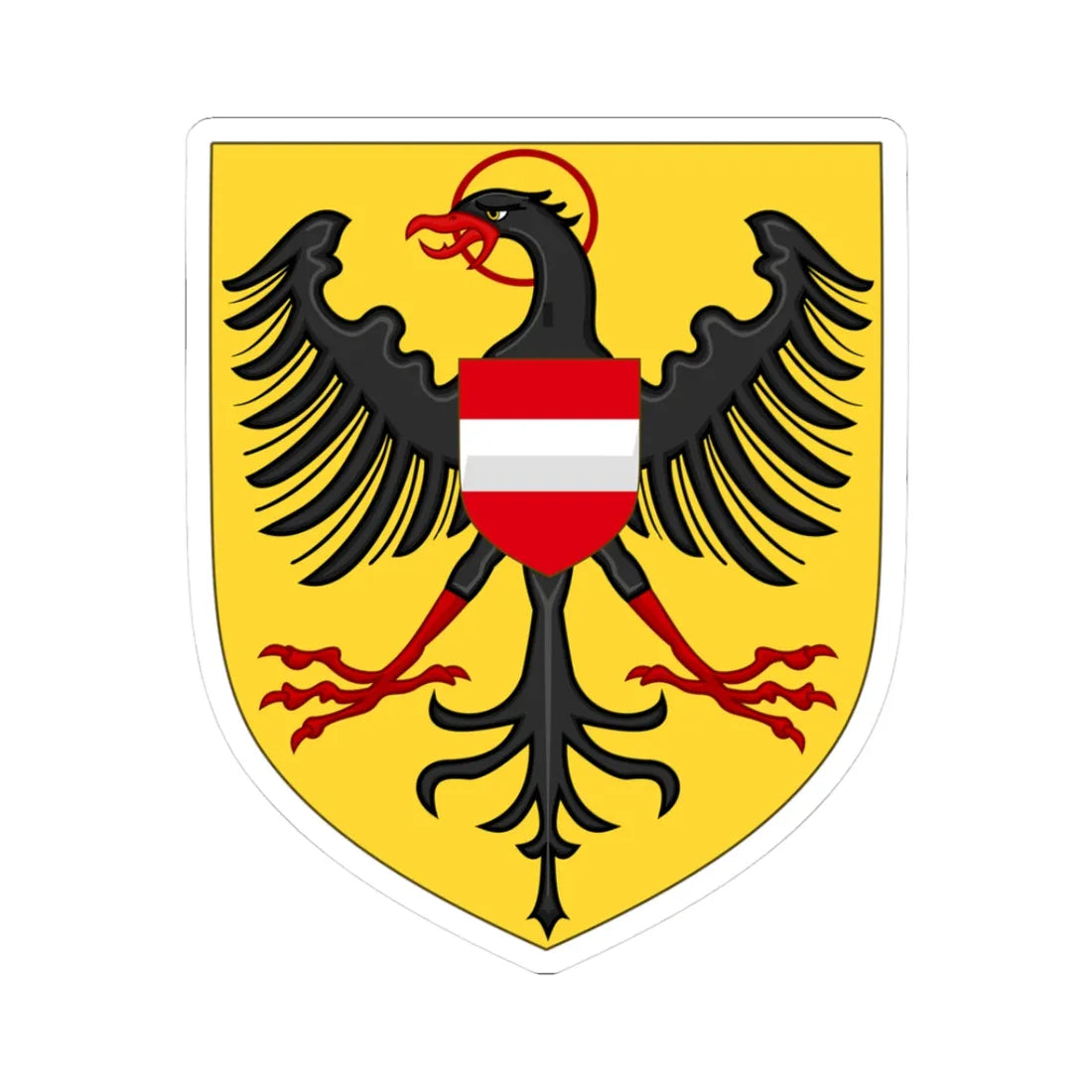 Arms of Albert II of Habsbourg as King of the Romans (Austria) (Coat of Arms) STICKER Vinyl Kiss-Cut Decal 3 Inch White - The Sticker Space