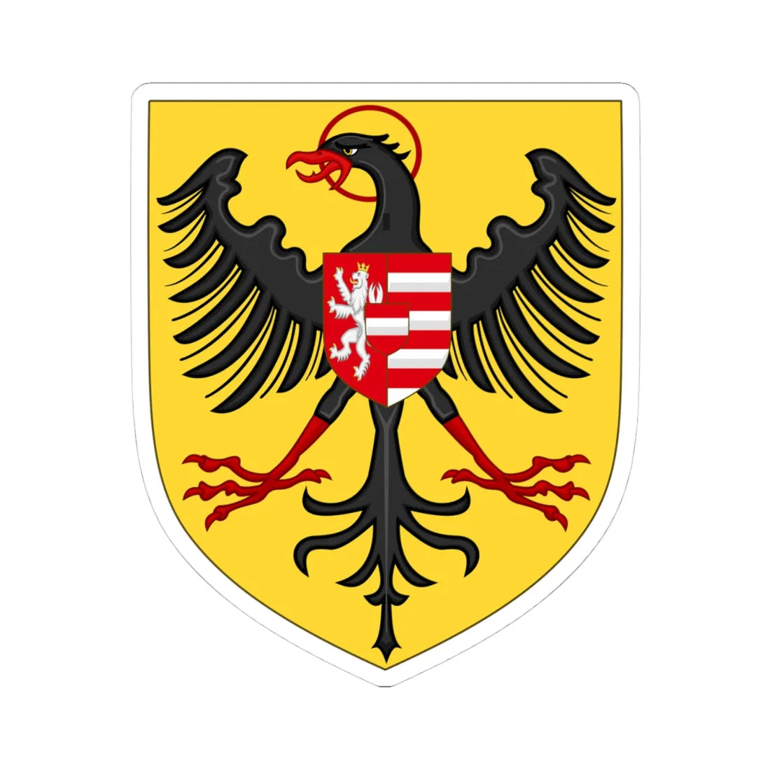 Arms of Albert II of Habsbourg as King of the Romans Variant (Austria) (Coat of Arms) STICKER Vinyl Kiss-Cut Decal 4 Inch White - The Sticker Space