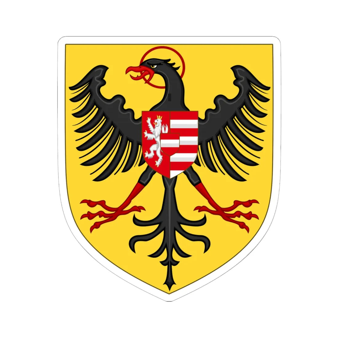 Arms of Albert II of Habsbourg as King of the Romans Variant (Austria) (Coat of Arms) STICKER Vinyl Kiss-Cut Decal 6 Inch White - The Sticker Space