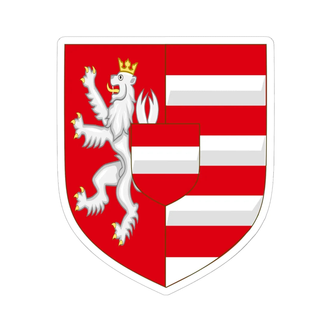 Arms of Albert II of Habsbourg Variant (Spain) (Coat of Arms) STICKER Vinyl Kiss-Cut Decal 6 Inch White - The Sticker Space