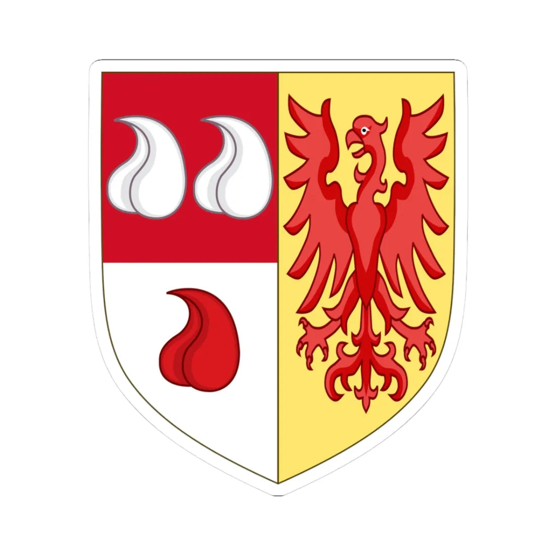 Arms of Alessandro Martinengo Colleoni (Italy) (Coat of Arms) STICKER Vinyl Kiss-Cut Decal 3 Inch White - The Sticker Space