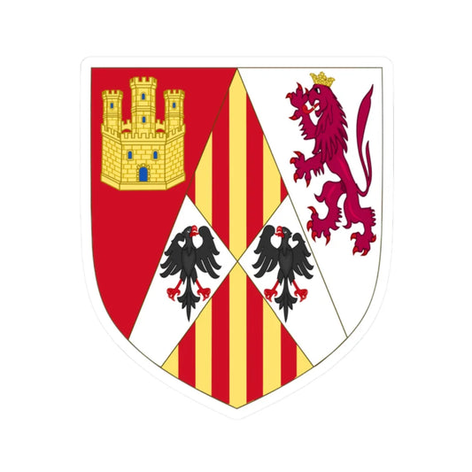 Arms of Alonso of Aragon (Spain) (Coat of Arms) STICKER Vinyl Kiss-Cut Decal 2 Inch White - The Sticker Space