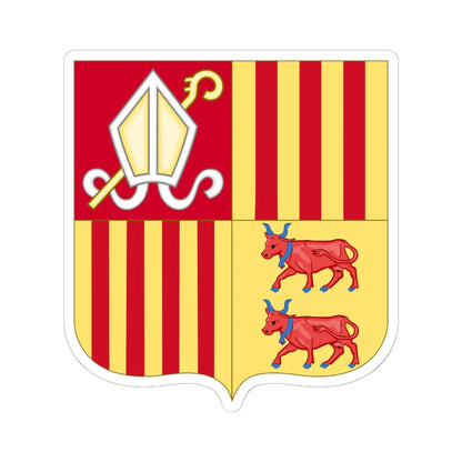 Arms of Andorra (Andorra) (Coat of Arms) STICKER Vinyl Kiss-Cut Decal 6 Inch White - The Sticker Space