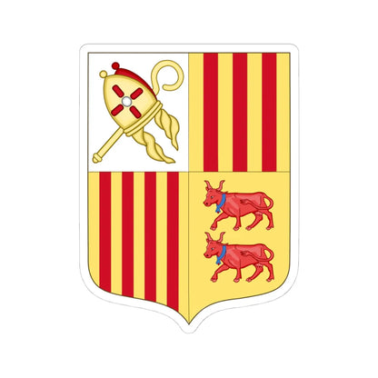 Arms of Andorra - Flag Version 1931-1949 (Andorra) (Coat of Arms) STICKER Vinyl Kiss-Cut Decal 4 Inch White - The Sticker Space