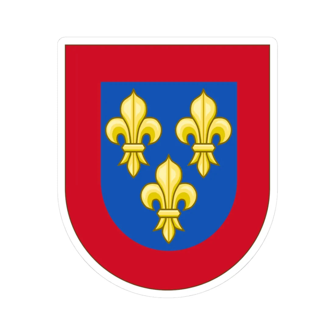 Arms of Anjou- Coat of Arms of Spain Template (Spain) (Coat of Arms) STICKER Vinyl Kiss-Cut Decal 3 Inch White - The Sticker Space
