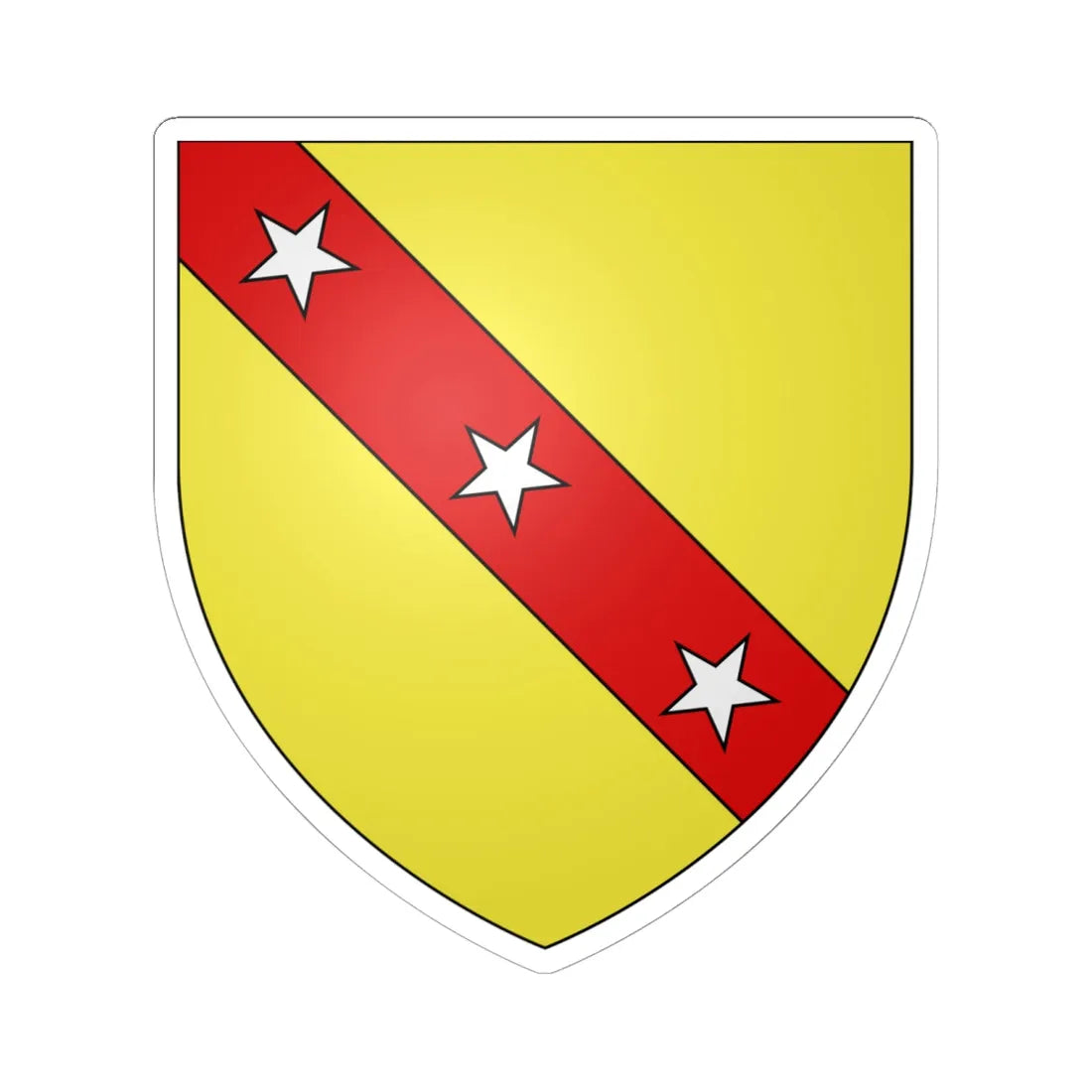 Arms of Bampfylde of Poltimore (England) (Coat of Arms) STICKER Vinyl Kiss-Cut Decal 6 Inch White - The Sticker Space