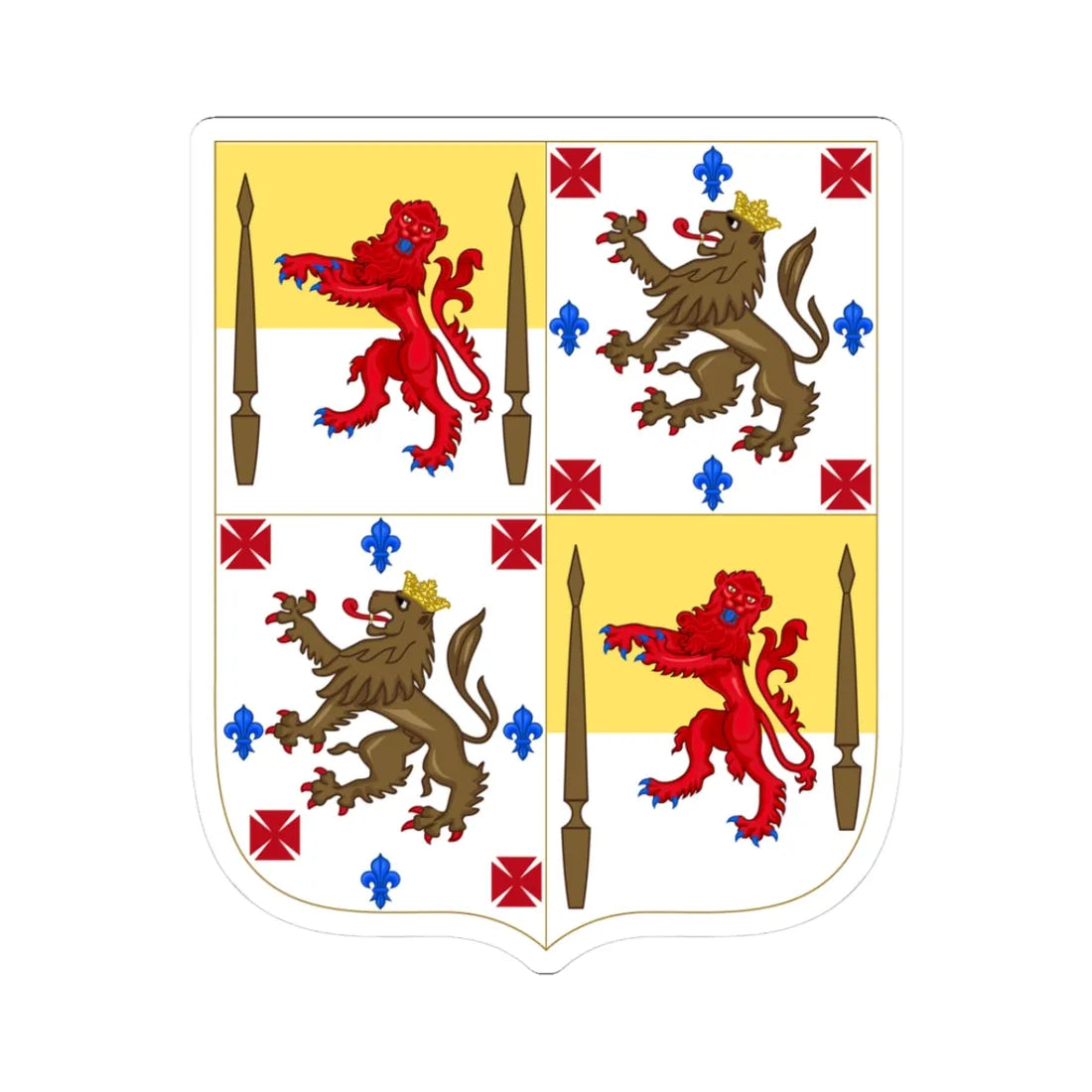 Arms of Baron Baden-Powell (Spain) (Coat of Arms) STICKER Vinyl Kiss-Cut Decal 3 Inch White - The Sticker Space