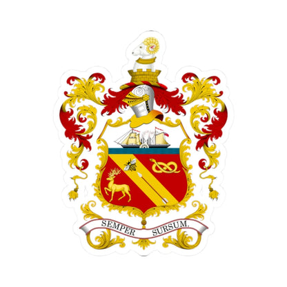 Arms of Barrow in Furness (England) (Coat of Arms) STICKER Vinyl Kiss-Cut Decal 2 Inch White - The Sticker Space