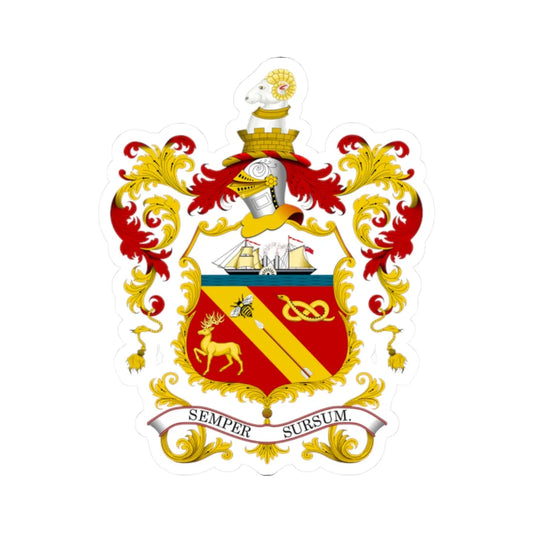 Arms of Barrow in Furness (England) (Coat of Arms) STICKER Vinyl Kiss-Cut Decal 2 Inch White - The Sticker Space