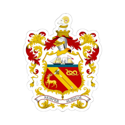 Arms of Barrow in Furness (England) (Coat of Arms) STICKER Vinyl Kiss-Cut Decal 6 Inch White - The Sticker Space