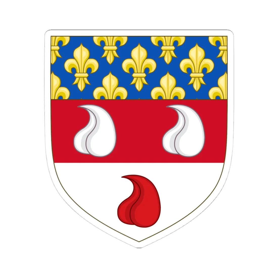 Arms of Bartolomeo Colleoni Anjou (Italy) (Coat of Arms) STICKER Vinyl Kiss-Cut Decal 4 Inch White - The Sticker Space