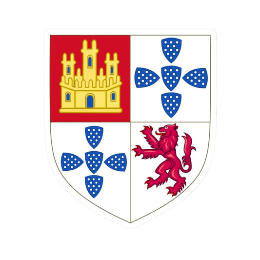 Arms of Beatriz de Portugal daughter of Infante Afonso Lord of Portalegre (Portugal) (Coat of Arms) STICKER Vinyl Kiss-Cut Decal 2 Inch White - The Sticker Space