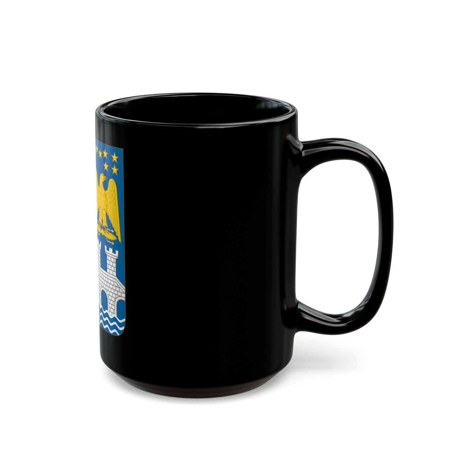 Arms of Bernadotte - Black Coffee Mug-The Sticker Space