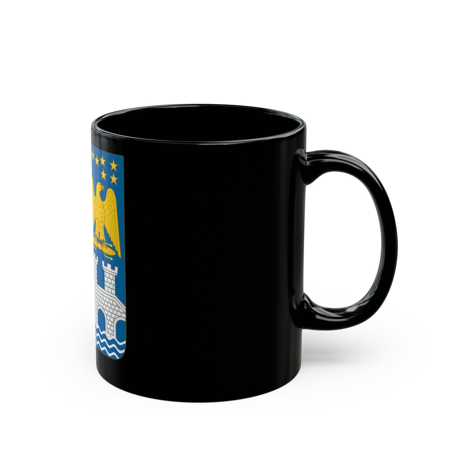 Arms of Bernadotte - Black Coffee Mug-The Sticker Space