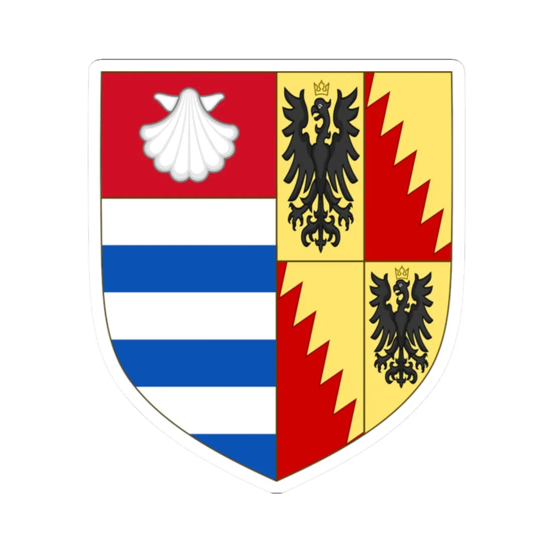 Arms of Bianca Bentivoglio (Italy) (Coat of Arms) STICKER Vinyl Kiss-Cut Decal 2 Inch White - The Sticker Space