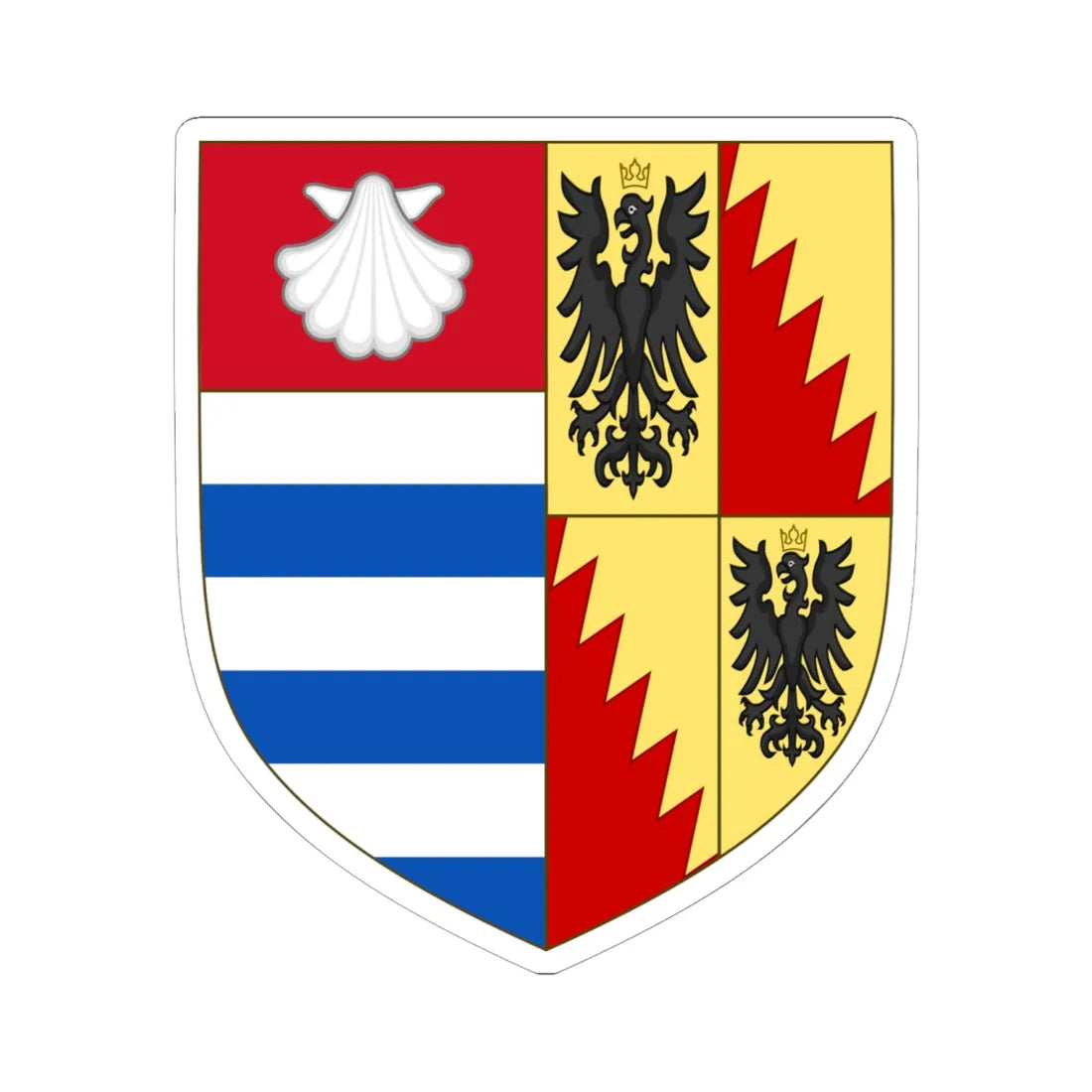 Arms of Bianca Bentivoglio (Italy) (Coat of Arms) STICKER Vinyl Kiss-Cut Decal 6 Inch White - The Sticker Space