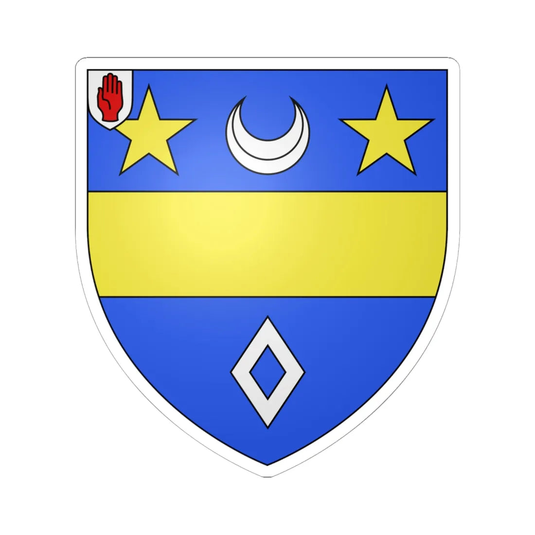 Arms of Blackwood of Killyleagh (Ireland) (Coat of Arms) STICKER Vinyl Kiss-Cut Decal 6 Inch White - The Sticker Space