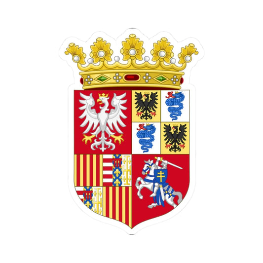 Arms of Bona Sforza dAragona Queen consort of Poland (Lithuania) (Coat of Arms) STICKER Vinyl Kiss-Cut Decal 2 Inch White - The Sticker Space