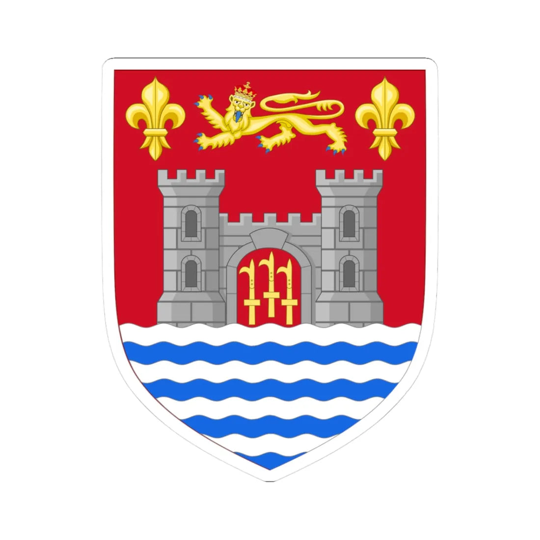 Arms of Bridport (England) (Coat of Arms) STICKER Vinyl Kiss-Cut Decal 3 Inch White - The Sticker Space