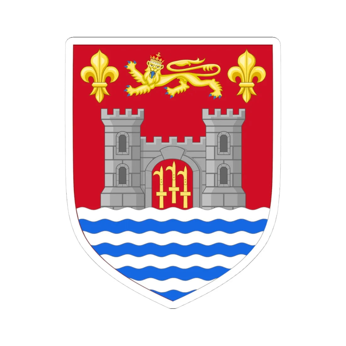 Arms of Bridport (England) (Coat of Arms) STICKER Vinyl Kiss-Cut Decal 4 Inch White - The Sticker Space