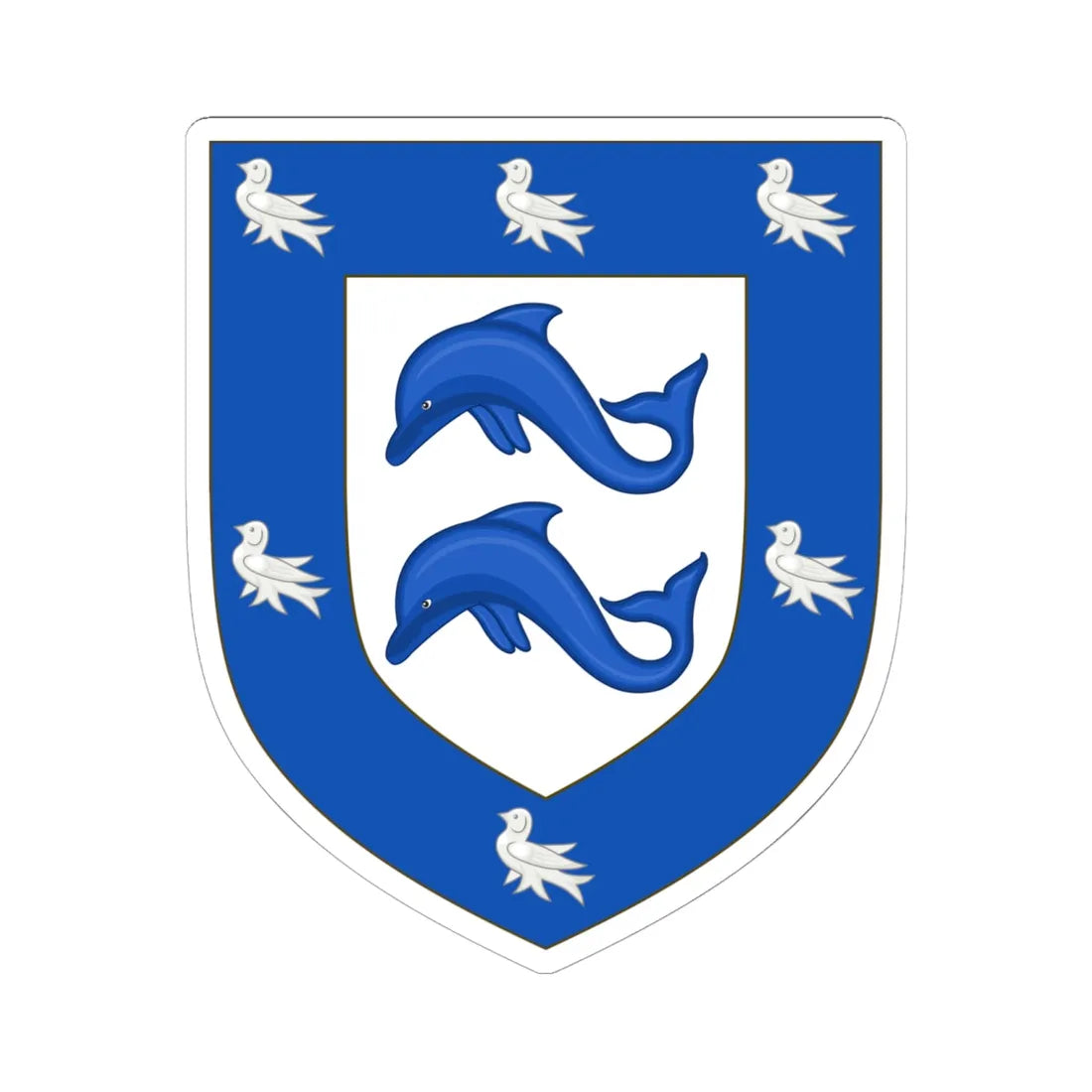 Arms of Brighton and Hove (England) (Coat of Arms) STICKER Vinyl Kiss-Cut Decal 6 Inch White - The Sticker Space