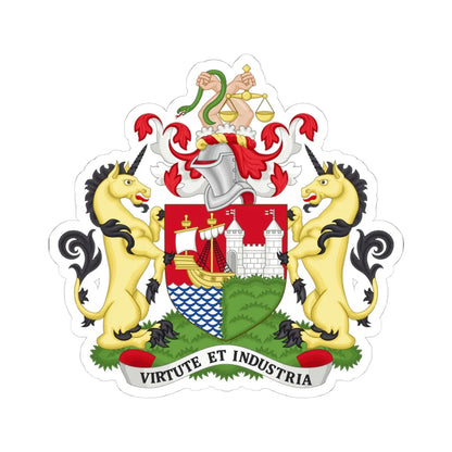 Arms of Bristol City Council (England) (Coat of Arms) STICKER Vinyl Kiss-Cut Decal 4 Inch White - The Sticker Space