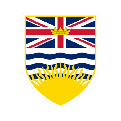 Arms of British Columbia (Canada) (Coat of Arms) STICKER Vinyl Kiss-Cut Decal 2 Inch White - The Sticker Space