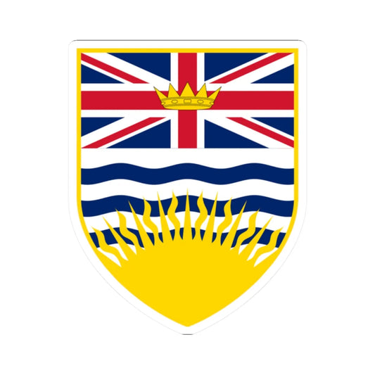 Arms of British Columbia (Canada) (Coat of Arms) STICKER Vinyl Kiss-Cut Decal 2 Inch White - The Sticker Space