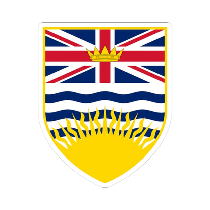 Arms of British Columbia (Canada) (Coat of Arms) STICKER Vinyl Kiss-Cut Decal 3 Inch White - The Sticker Space
