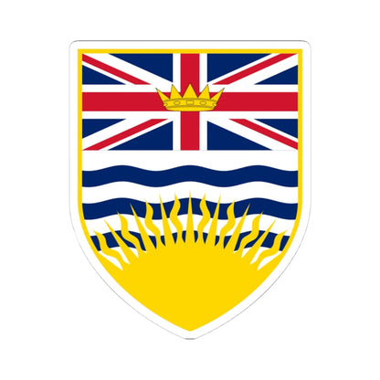 Arms of British Columbia (Canada) (Coat of Arms) STICKER Vinyl Kiss-Cut Decal 4 Inch White - The Sticker Space