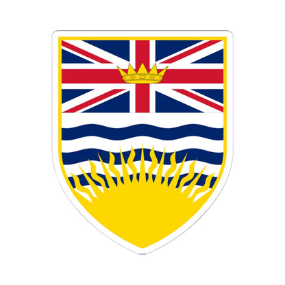 Arms of British Columbia (Canada) (Coat of Arms) STICKER Vinyl Kiss-Cut Decal 6 Inch White - The Sticker Space